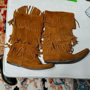 Calf length Suede Leather moccasins